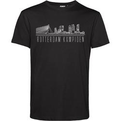 T-shirt Rotterdam Skyline Kampioen | Feyenoord Supporter | Shirt Kampioen | Kampioensshirt | Zwart | maat 3XL